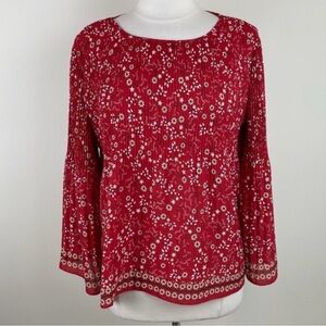 44. Max Studio Red Floral Blouse